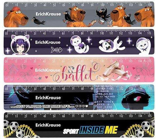 ErichKrause Lineal 15cm Verschiedene Designs 61767 Ass