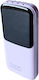 Treqa TR-971 Power Bank 10000mAh 22.5W με Θύρα USB-C Λιλά