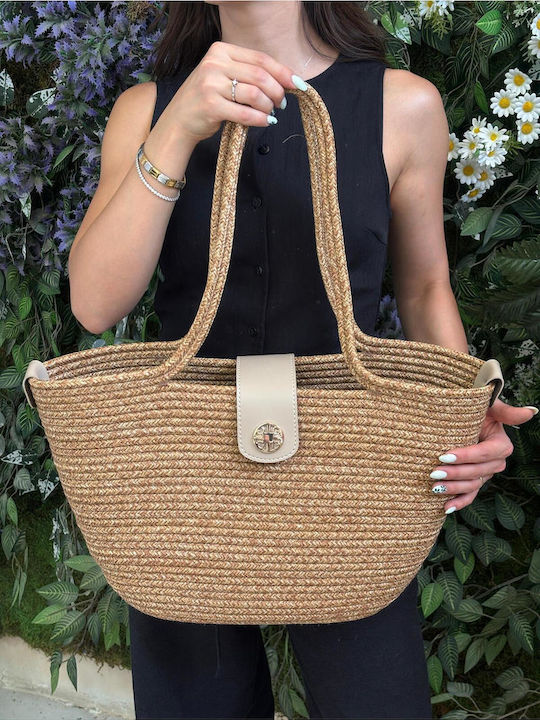 Geantă De Plajă Din Wicker Multicoloră