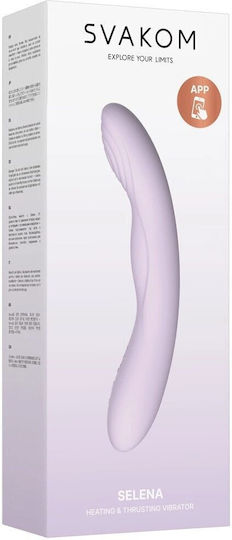 Vibrator Svakom Selena Liliac Pastel Silicon Medical Impermeabil 18x3.3cm