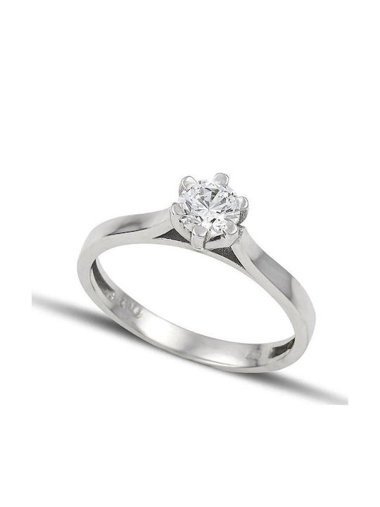 Themelidis Jewels Μονόπετρο από Λευκόχρυσο 18Κ ...