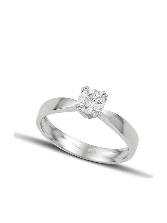 Themelidis Jewels Μονόπετρο από Λευκόχρυσο 18Κ ...