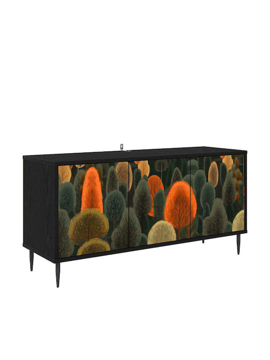 TV Stand Zaandam Black Oak W102xD33xH51cm