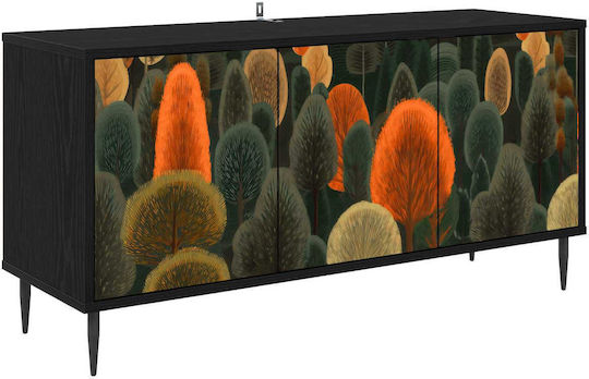 TV Stand Zaandam Black Oak W102xD33xH51cm