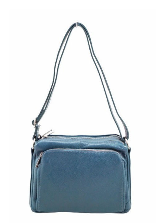 Mybag Leder Damen Handtasche Crossbody Petrol Blau