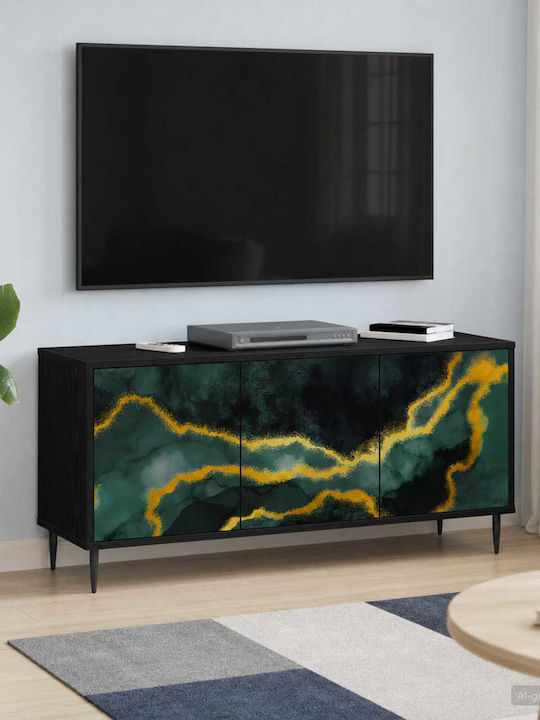 TV-Ständer Wijhe Schwarz Eiche M102xP33xH51cm