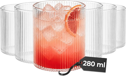 Miamio Set Pahare Pentru Apă Cocteiluri Din Sticlă 280ml 6 Bucăți