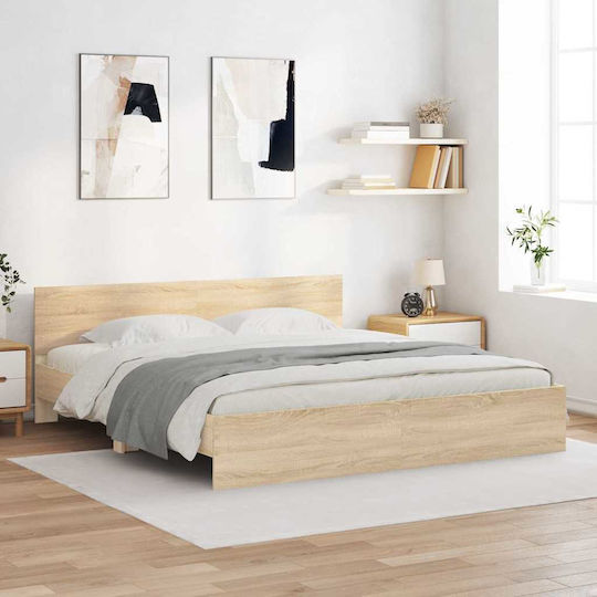 Wandbettrahmen King Size Holzsophia mit Lattenrost für Matratze 193x203cm