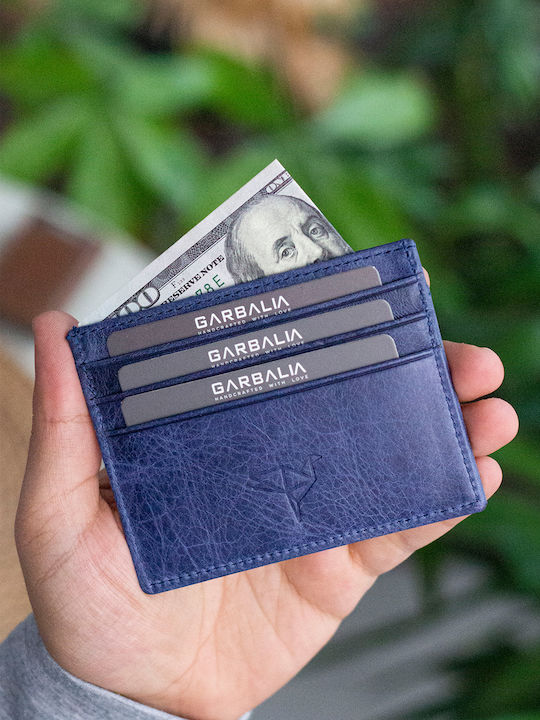 Leather Men's Wallet Blue