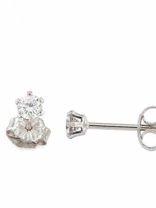 Ios Men's Earrings from 9K White Gold with Stones