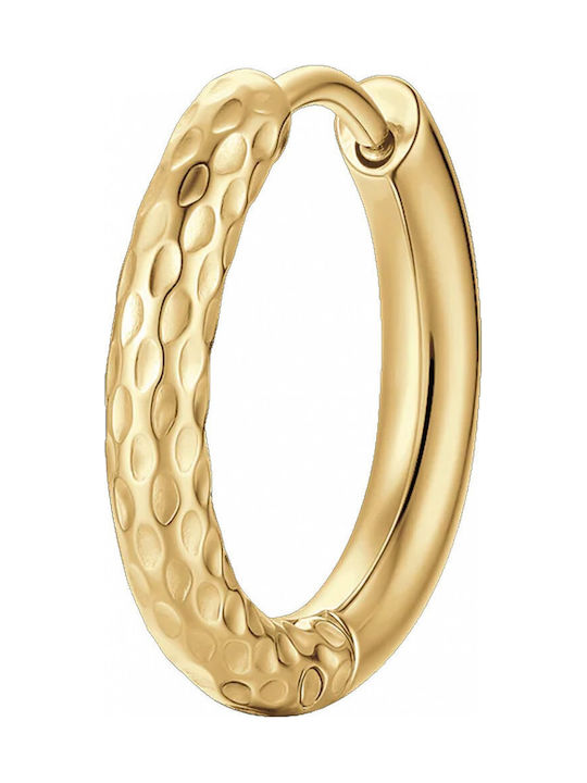 Luca Barra Single Gold Plated Steel Hoop Earring
