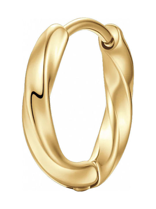 Luca Barra Single Gold Plated Steel Hoop Earring