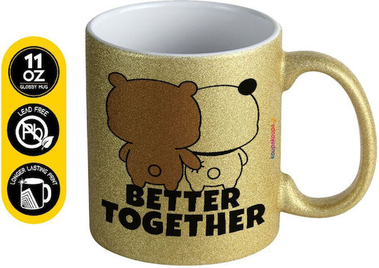Koupakoupa Bubu & Dudu Better Together Κούπα Κεραμική Χρυσή 330ml