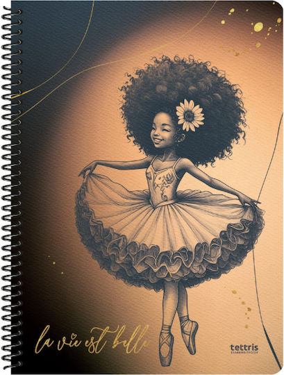 Tettris Spiral Notebook Ruled 120 Sheets 4 Subjects (Miscellaneous Designs) A4-4Th-209