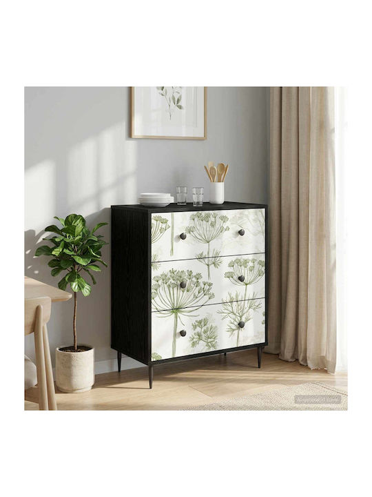 Gotha Sideboard Holz mit Schubladen Grüne Druck...