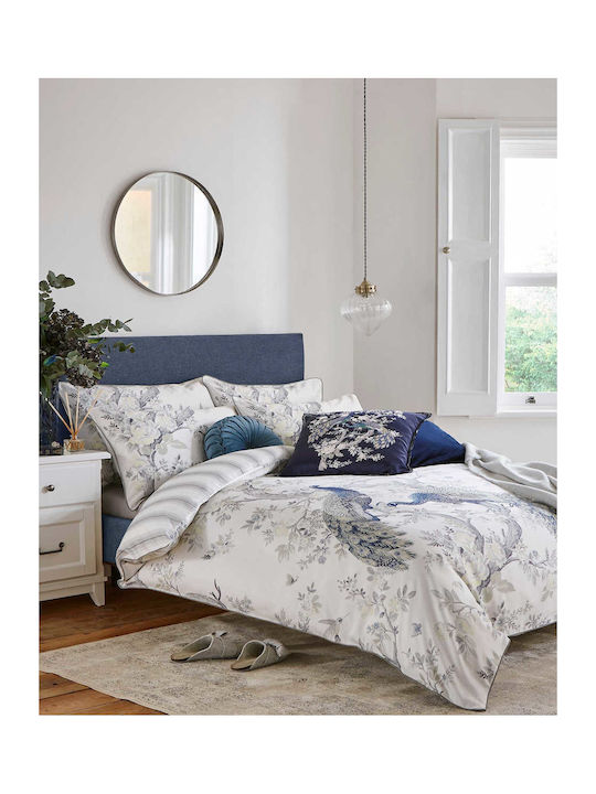 Laura Ashley Cotton Duvet Cover Set 240x220cm Super King with 2 Pillowcases Belvedere Midnight
