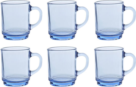 Duralex Versailles Glas Tasse Blau 260ml 6 Stück