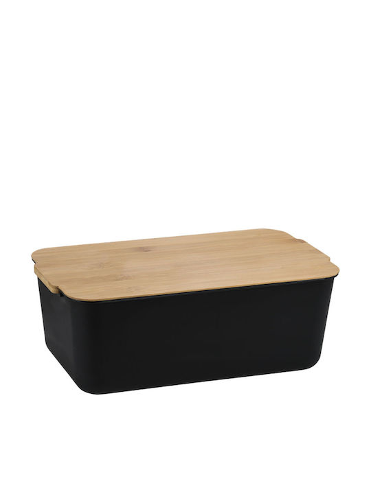 Kesper Ψωμιέρα με Καπάκι Πλαστική Μαύρη 33x19.5x12.5cm