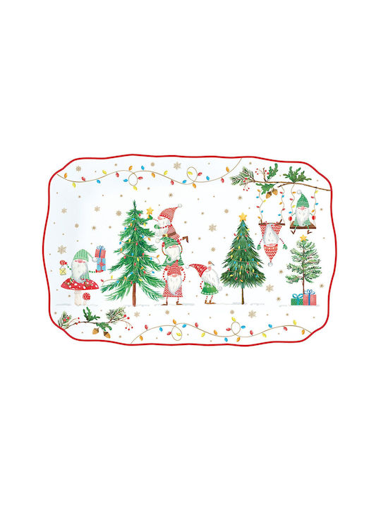 Easylife Weihnachtlicher Teller aus Porzellan 35x23cm
