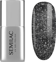 Semilac Uv Gel Top Flash On Protective Glossy Gel Top Coat Preventing Wrinkles Shade Transparent Silver