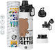 Koupakoupa Bubu & Dudu Better Together Kids Water Bottle from Aluminium with Screw-on Cap Non Spill Multicolour 850ml