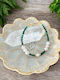 Etienne Cultured Pearl Natural Malachite Bracelet Gold-plated Silver Clasp