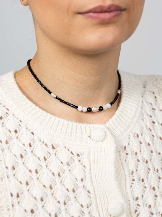 Shrey Choker Necklace Made Natural Black Spinel Stones Accessories 925 Silver Clasp System