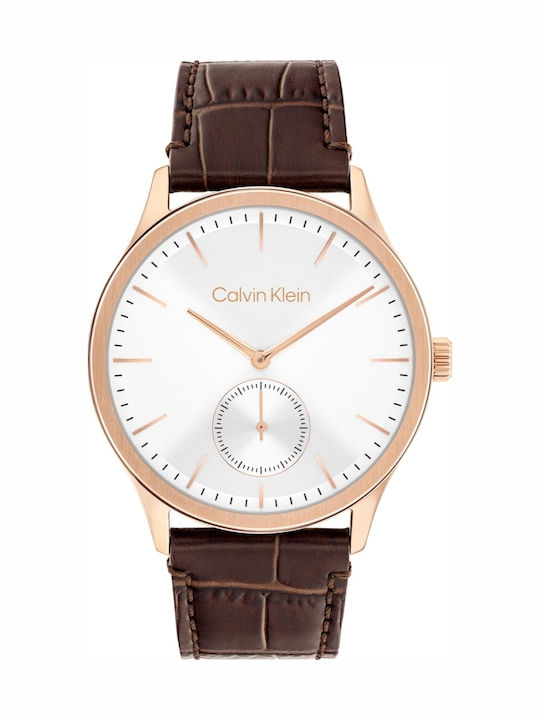 Calvin Klein Tailored Tailored Ceas Bărbătesc 42mm Cu Baterie Cu Curea Din Piele Argintie