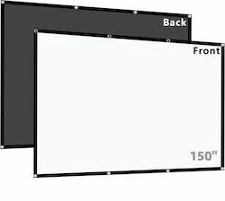 Πανί Προβολής Προτζέκτορα 150 Ιντσών 330cm*187cm Λευκού Μαύρο Φόντο