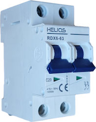 Helios Comutator Bipolar de Șină 20A