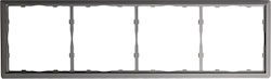 Switch Frame Quadruple for Horizontal or Vertical Placement Anthracite Matte Lineme Gena 50-00624-19