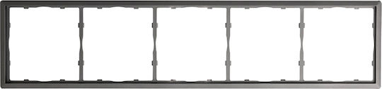 Switch Frame Five-Gang Horizontal or Vertical Placement Anthracite Matte Lineme Gena 50-00625-19