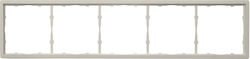 Switch Frame Five-Gang Horizontal Or Vertical Placement Light Grey Lineme Gena 50-00625-32