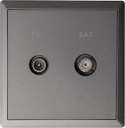 TV-Sat Aerial Socket 10db Anthracite Matte Lineme Gena 50-00634-19