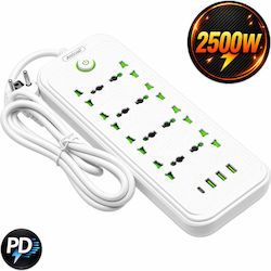 Andowl Power Strip 8 Sockets with 2m Cable Andowl Power Strip 8 Sockets with 2m Cable