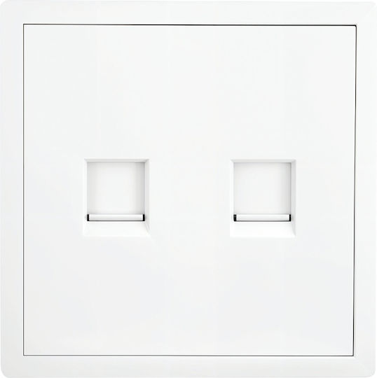 Lineme Double Telephone Socket in White Colour 50-00619-31