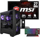 Vengeance Dreadlord-V8 MSI Edition Гейминг Настолен Компютър Ryzen 7-5700 32GB DDR4 1TB SSD Radeon RX 9060 Без Операционна Система и Отклонение Msi Pro MP272PMG