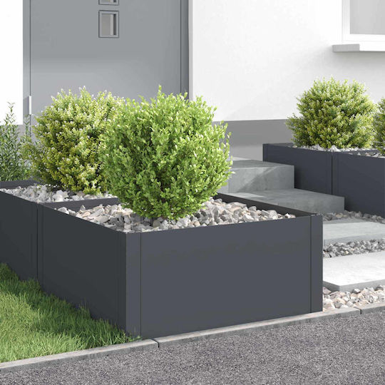 vidaXL Metallic Garden Hedge in Grey Colour 60x60cm 4 Pieces
