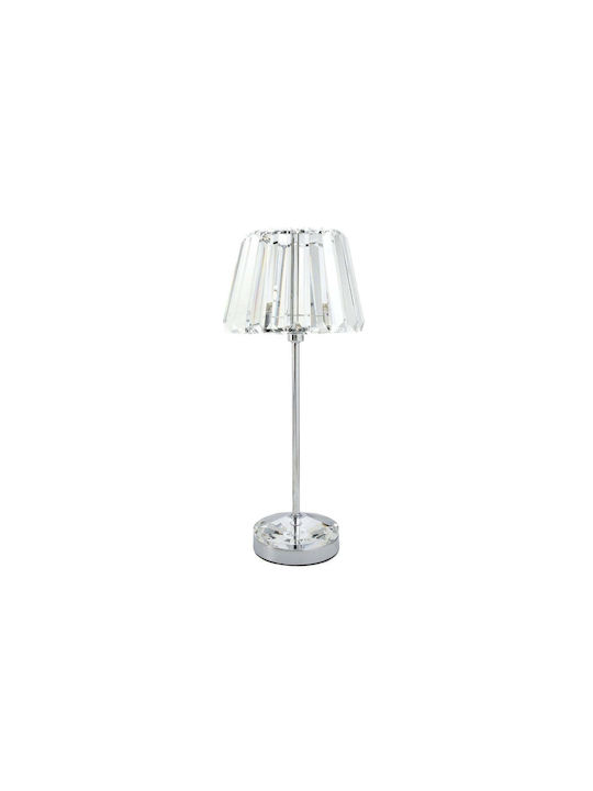 Laura Ashley Glass Table Lamp with Silver Shade and Base