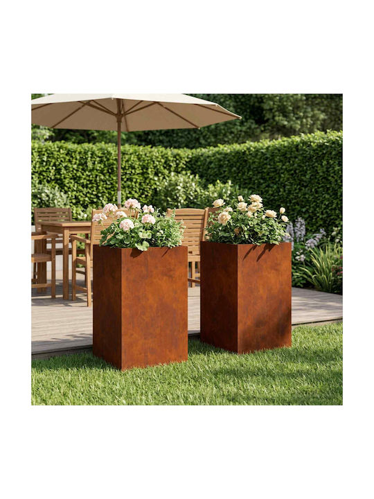 vidaXL Garten-Set 2 Metallische Pflanzgefäße Rusty 30cm
