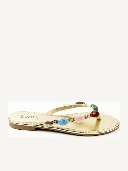 Fshoes Flache Damen Sandalen Gold
