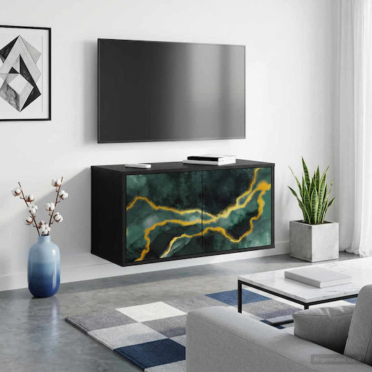 TV Stand Wijhe Black Oak W69xD33xH40cm