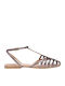 Leder Flache Sandalen Für Damen Graue Sandalen