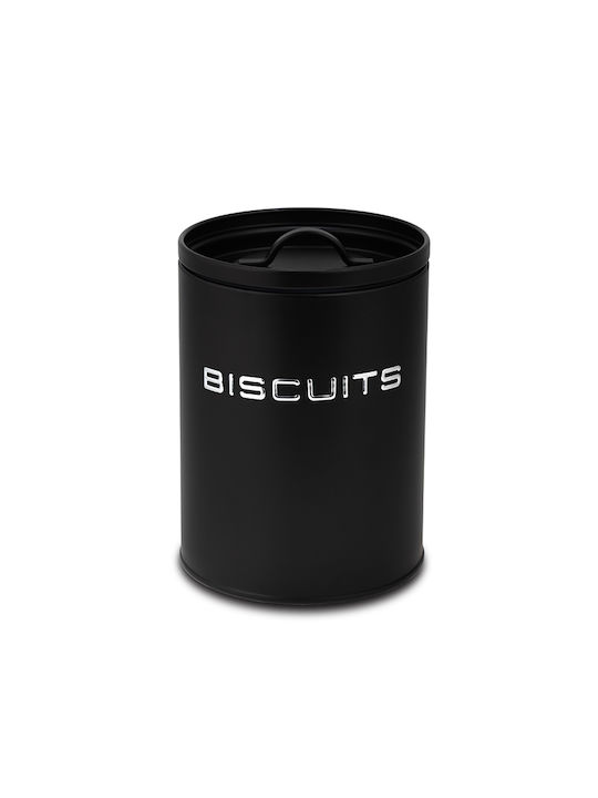 Nava General Use Jar with Airtight Lid Metallic Black 1 Piece