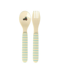Rice Set of Baby Cutlery Made of Blue Melamine 2 Pieces