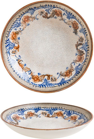 Bonna Floral Deep Porcelain White Plate 23cm 6 Pieces