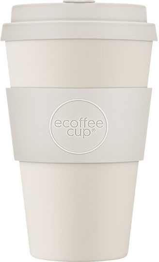 Ecoffee Cup Κούπα Κεραμική με Καπάκι Λευκή 400ml
