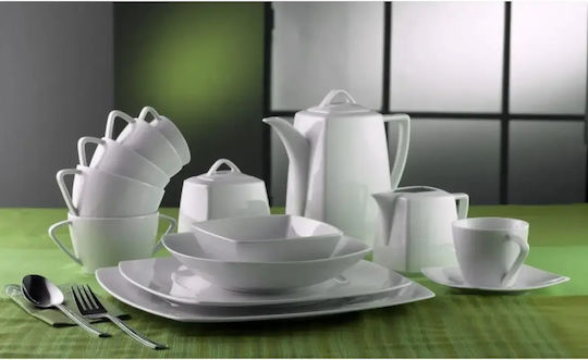 Cryspo Trio Nagoya Porcelain White Tea Set 15 Pieces