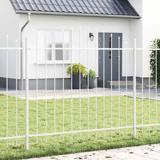 vidaXL Metallic Fence Panel in White Colour 1.7x1.65m 5 Pieces