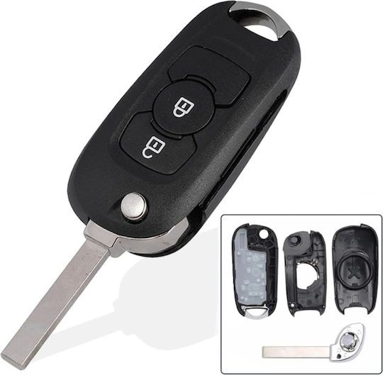 Techstar Husa Pentru Chei Auto Tip Flip 2 Butoane Lama Hu100 Opel Astra K 2015-2019